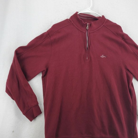 Greg Norman Sweater Men's Long Sleeve 1/4 Zip Pullover Shark Red Medium - Picture 4 of 12